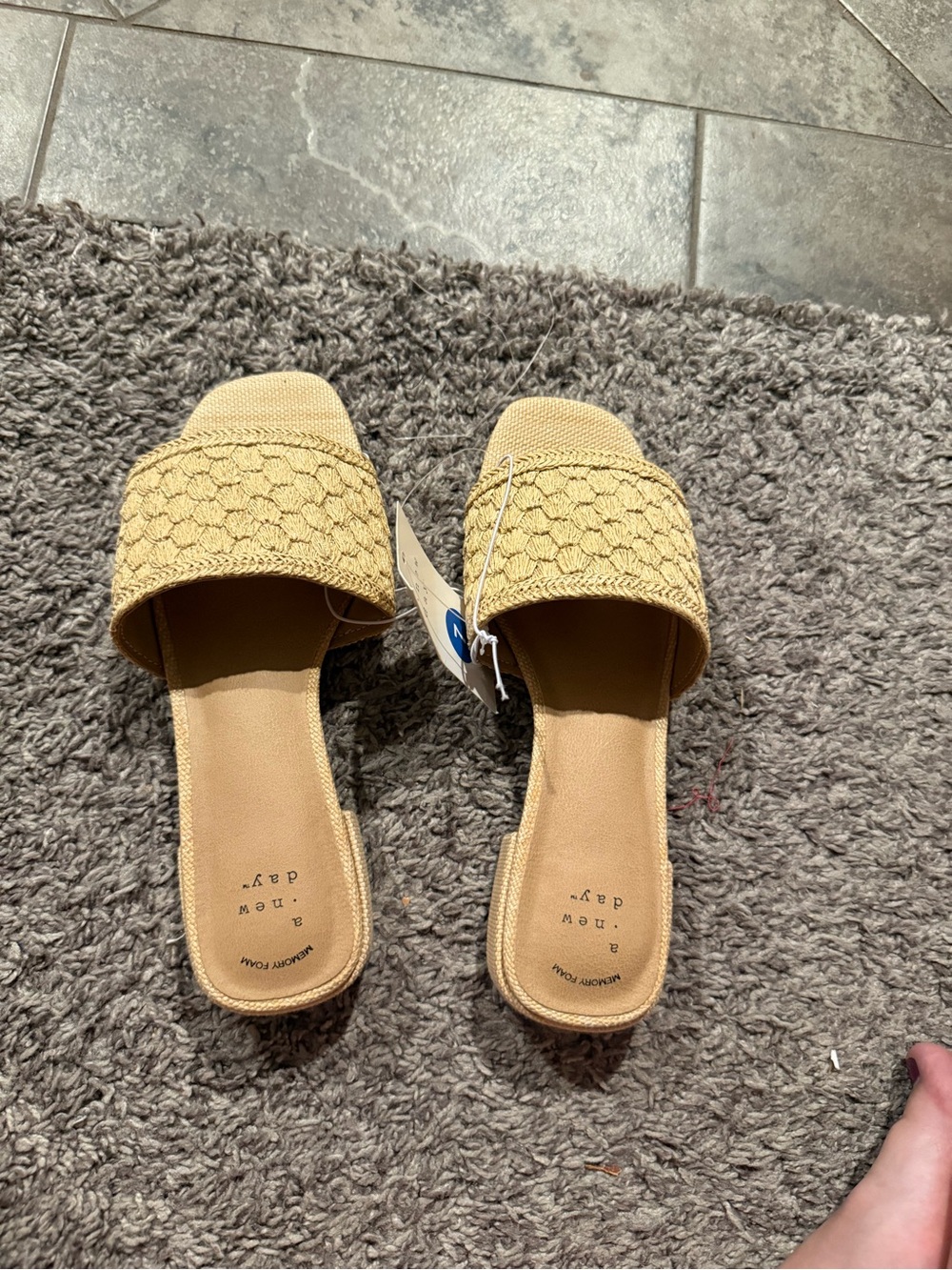 💜 Women’s Grace Sandals with Memory Foam Insole - A New Day Natural 7